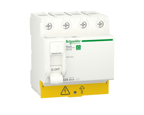 Диференційний Вимикач Навантаження Resi9 Schneider Electric 63 A, 30 Мa, 4P, Тип Ас